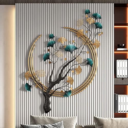 Futyli 53 Inch Ginkgo Leaf Metal Wall Art Sculpture