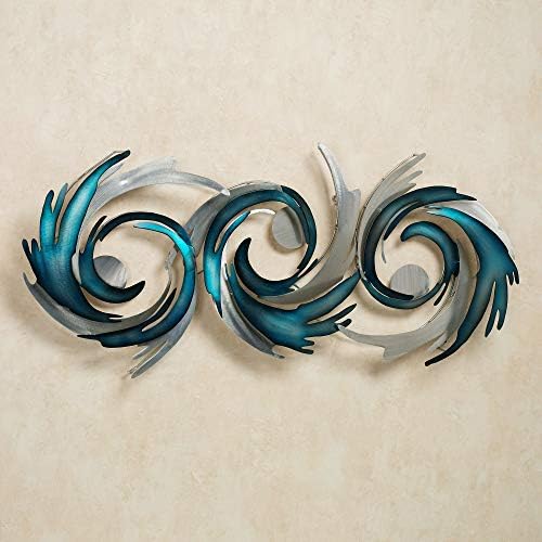 Touch of Class Perfect Storm Wall Sculpture - Blue Silver Large