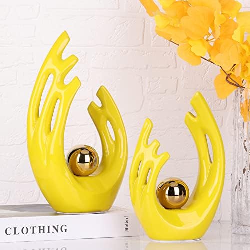 Yellow Gold 95 Inch Abstract Art Sculpture Statue