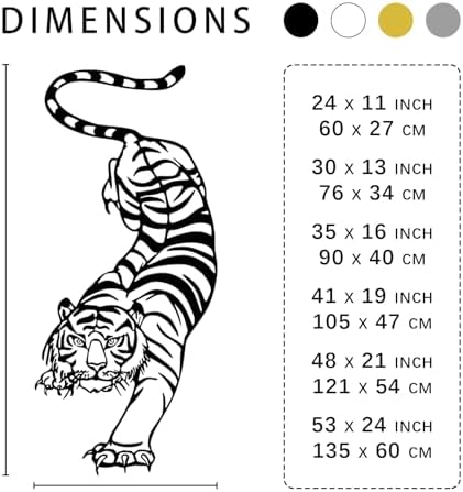 Tiger Metal Wall Art Decor Durable Wildlife Sculpture for Home