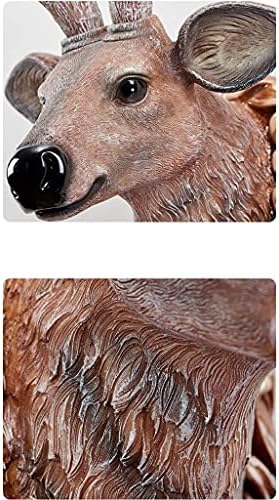 REMYS Wall Art Statue Animal Head Resin Decor Brown