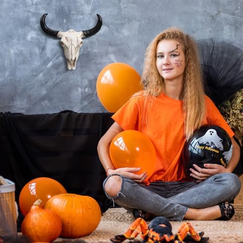 SEWACC Skull Wall Decor Long Horn Cow Skull Wall Hanging Ornament for Home