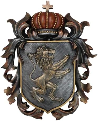 Ebros Large 175 Inch Medieval Lion Shield Wall Sculpture