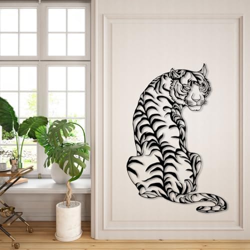 Gasijet Metal Tiger Wall Decor Black 24x16