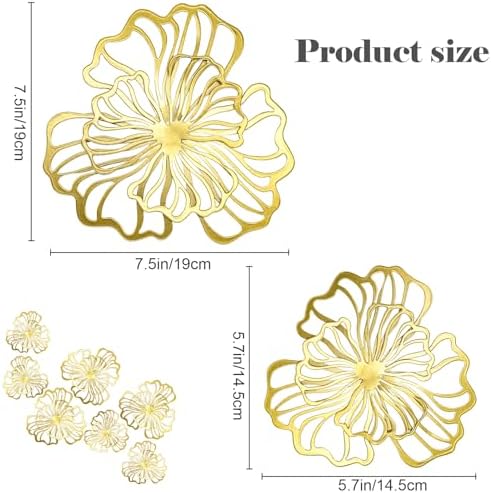 7 Piece Gold Metal Wall Decor Art Set for Home Office Living Room Bedroom Kitchen