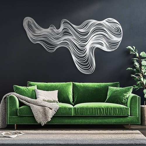 Abstract Lines Metal Art Wall Decor 24x13 Inch
