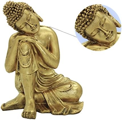BRABUD Resin Buddha Statue 1063 Inch Gold Home Decor
