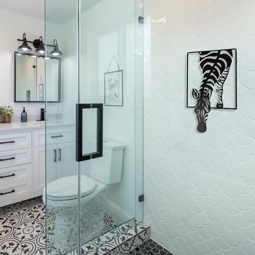 SEMMGO Black Metal Zebra Wall Sculpture Minimalist Decor