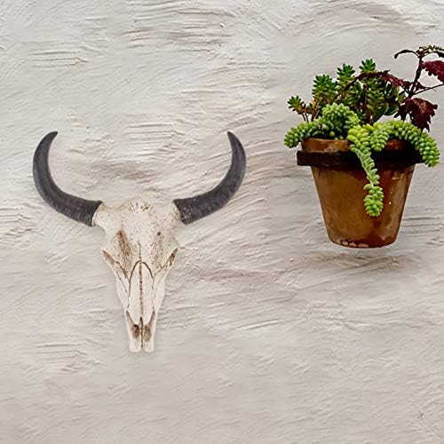 Homoyoyo Long Horn Cow Skull Resin Wall Hanging