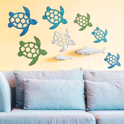 7 Pcs Metal Sea Turtle Wall Art Decor Set