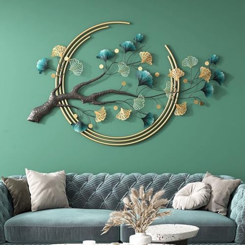 Futyli 53 Inch Ginkgo Leaf Metal Wall Art Sculpture