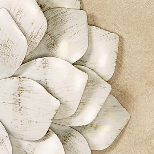 Flower Blossoms Wall Art Ivory Gold Set of 2