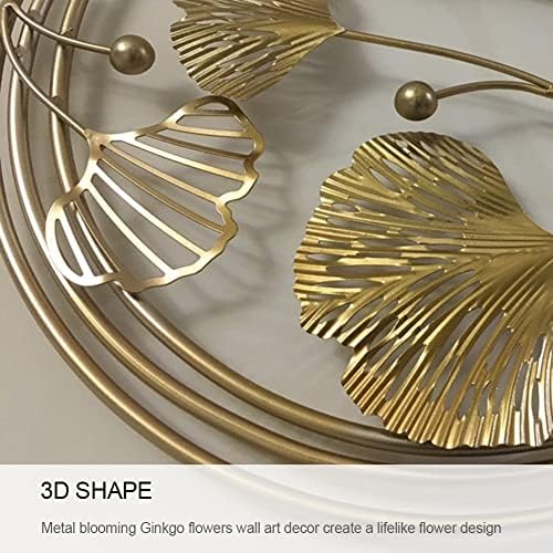 CDDUOLA 3D Wall Decor Handmade Golden Ginkgo Leaf Sculpture 2 Pack