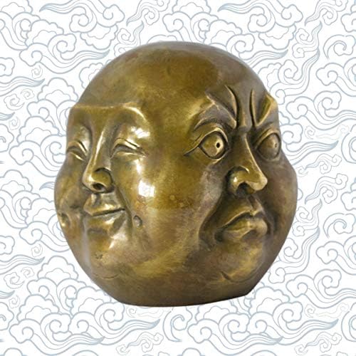 Four Faces Buddha Head Statue Brass Home Decor