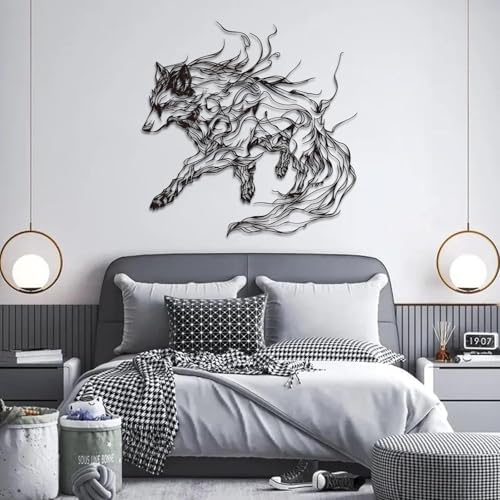 Wolf Metal Wall Art - Nature Themed Bedroom Decor