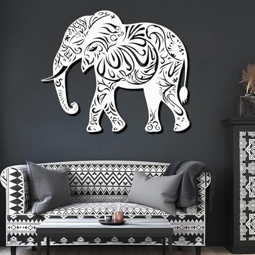 Mandala Elephant Metal Wall Art 19x15