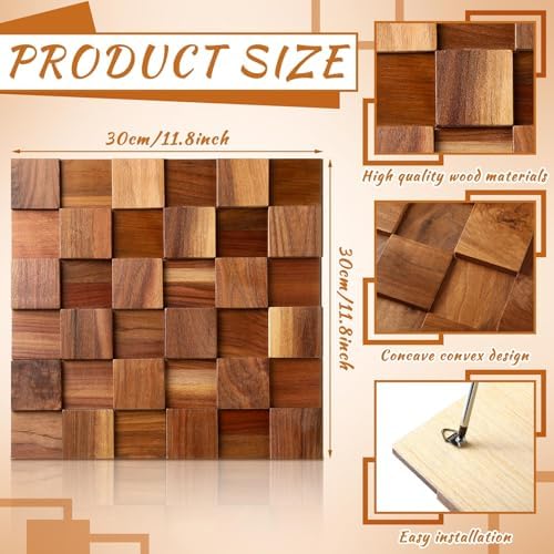 3D Wood Wall Art Set for Living Room Decor