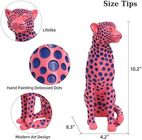 Quoowiit Leopard Sculpture Home Decor Statue