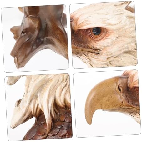 Lifelike Eagle Head Figurine Realistic Resin Sculpture for Home Office Decor