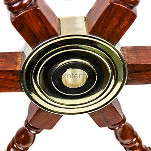 Nagina International 42 Inch Nautical Ship Wheel Wall Sculpture