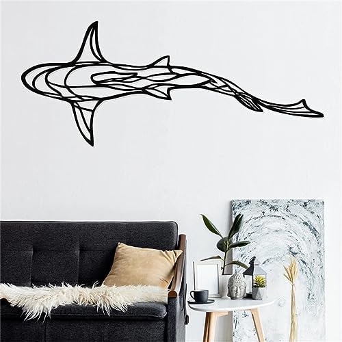 FYNBSSA 3D Metal Wall Art Shark Sculpture