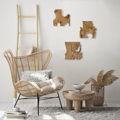 Natural Wood Wall Art - Rustic Handcrafted Decor