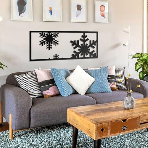 BONPERLA Snowflake Wall Art - Modern Christmas Decor