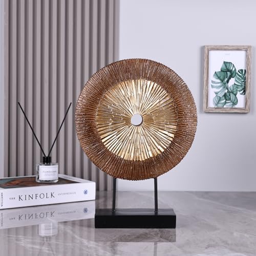 DOVDOV Wood Color Round Irregular Statue Unique Home Decor