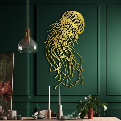 Jellyfish Metal Wall Art 3D Sculpture Elegant Decor