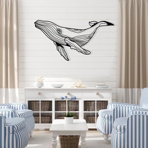 Fayholy Whale Metal Wall Art Large Blue Whale Decor 1