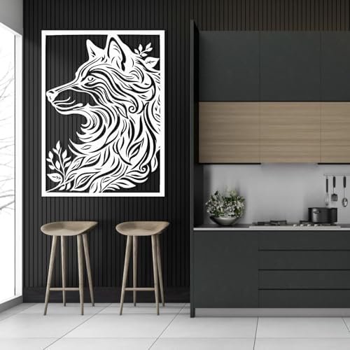 Hotuijxca Wolf Metal Wall Art 47x35 cm