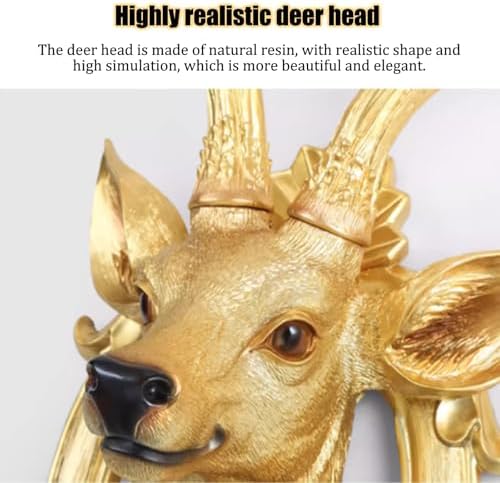 Handcrafted Resin Deer Head Wall Sculpture with Detachable Antlers
