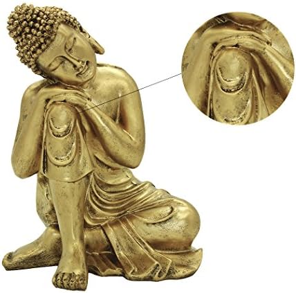 BRABUD Resin Buddha Statue 1063 Inch Gold Home Decor