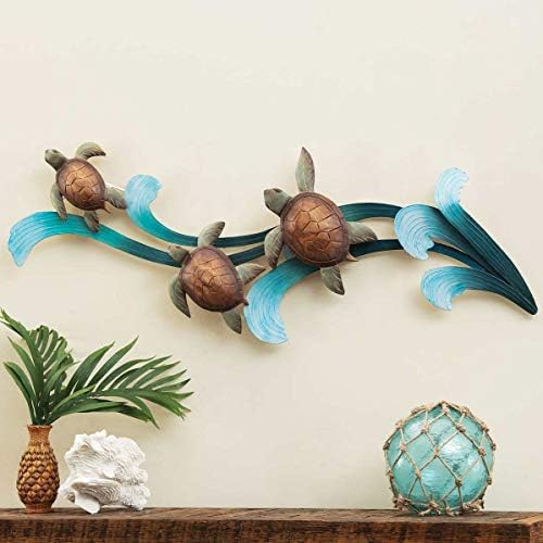 BLACK FOREST DECOR Sea Turtle Wave Wall Art 1