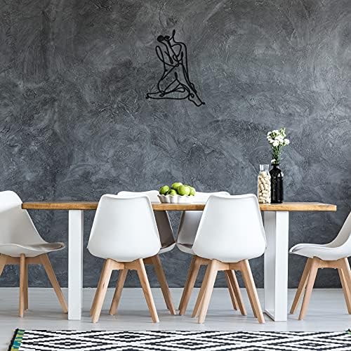 LEIFIDE Metal Wall Art - Abstract Female Wire Decor 138 x 118 Inch Black