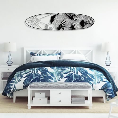 Yemwot Metal Wall Decor - 9x35 White Wall Sculpture