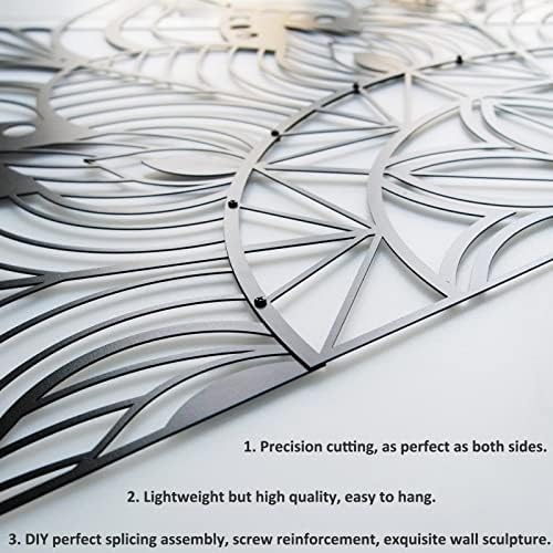 ESTART Large Metal Mandala Wall Art Black