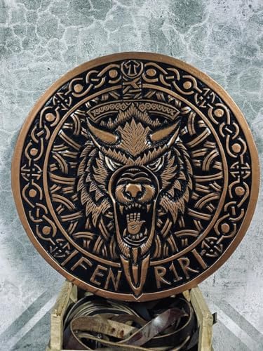 Viking Wolf Wall Decor with Celtic Knot Design