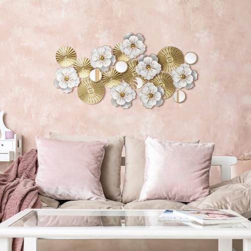 Briwooody 20 Pcs Metal Flower Wall Decor