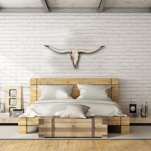 Skull Head Long Horn Wall Decor Handmade Resin Sculpture