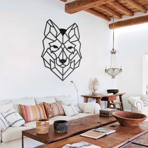 BONPERLA Geometric Wolf Head Wall Sculpture - Modern Decor