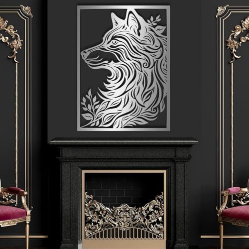 Hotuijxca Wolf Metal Wall Art 47x35 cm
