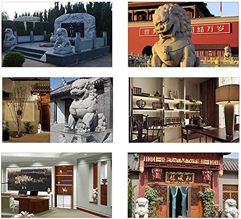 Pair of Large Marble Foo Dogs Statues for Home and Office