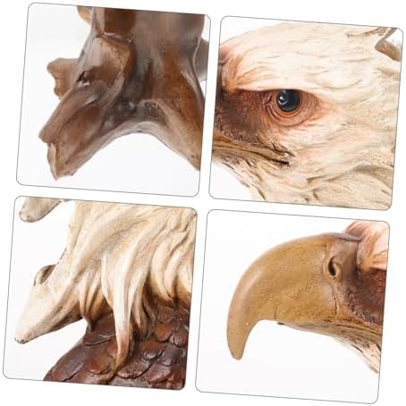 Vintage Eagle Head Sculpture Realistic Eagle Figurine for Office Desk Decor