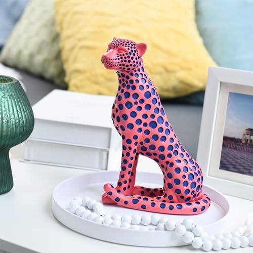 Quoowiit Leopard Sculpture Home Decor Statue