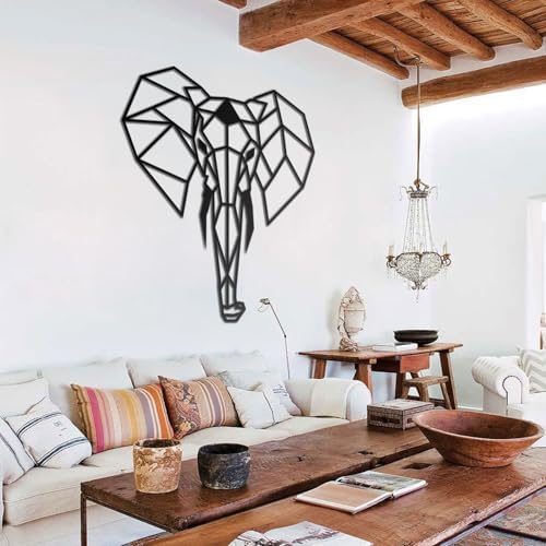 BONPERLA Geometric Elephant Wall Art Modern Decor Black 6 Sizes