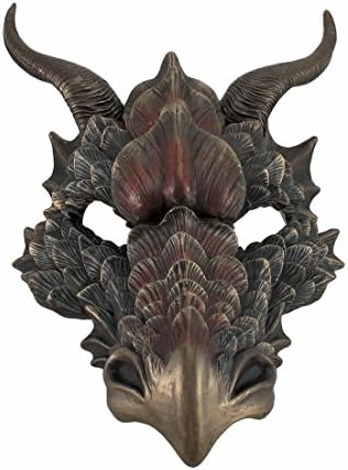 Zeckos Veronese Dragon Head Wall Sculpture Medieval Decor Bronze Finish