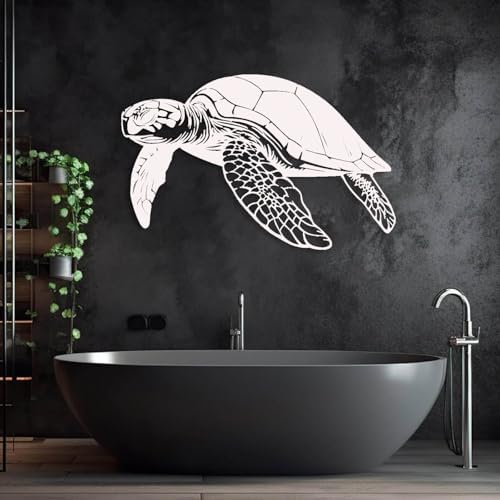 Black Metal Turtle Wall Art 35x23 Inches
