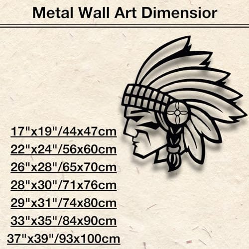 Feuwile Chief Metal Wall Art Native American Portrait