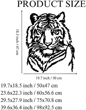 Fayholy Metal Tiger Wall Decor - Hanging Tiger Head Art